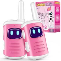 Pacote com 2 Walkie Talkies comedyfun Kids para meninas de 3 a 8 anos, rosa