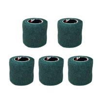 Pacote com 20 Bandagens Coesivas Autocolantes 5cm x 4,5m - Verde Musgo para Pets, Exercício Funcional, Tatuadores, Imobilização de Articulações