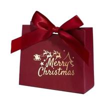 Pacote Com 20 Caixas De Presente De Natal Com Fita E Placa De Feliz Natal, Lembrancinhas Para