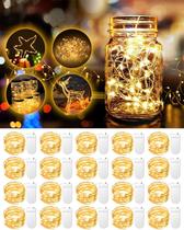 Pacote com 20 Fairy Lights HOBAYS, operado por bateria, 1m 20 LED, branco quente Pacote com 20 Fairy Lights HOBAYS, operado por bateria, 1m 20 LED, branco quente
