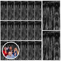 Pacote com 20 papéis de parede Party Streamers Backdrop BOMSI Black Tinsel Foil Pacote com 20 papéis de parede Party Streamers Backdrop BOMSI Black Tinsel Foil
