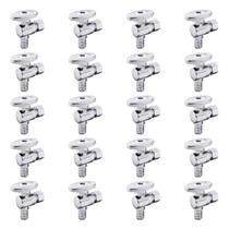 (Pacote com 20) Válvula de bloqueio de ângulo de giro EFIELD de 1/4 de compressão de 3/8 OD x 1/2 Pex de latão cromado