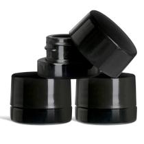 (Pacote com 200) Frascos de vidro SODO LOCO de 5 ml de espessura pretos com tampas resistentes a crianças