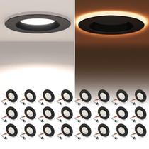 Pacote com 24 lâmpadas LED POWERASIA de 5/6", luzes pretas, 12 W, 5 CCT, reguláveis