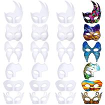 Pacote com 24 máscaras de máscara de meia face em papel branco Leyndo Pacote com 24 máscaras de máscara de meia face em papel branco Leyndo