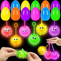 Pacote com 24 ovos de Páscoa LED Puffer Balls para aliviar o estresse para crianças