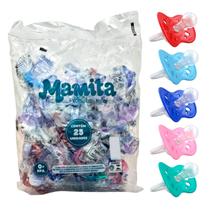 Pacote com 25 Chupetas ventilada Bico Redondo Anatomica Mamita