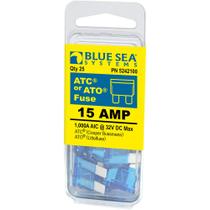 Pacote com 25 unidades Fuse Blue Sea Systems 5242100 15A ATO/ATC Pacote com 25 unidades Fuse Blue Sea Systems 5242100 15A ATO/ATC