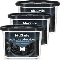 Pacote com 3 absorvedores de umidade Moismile, carbono ativado Pacote com 3 absorvedores de umidade Moismile, carbono ativado
