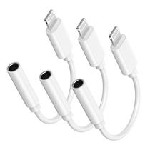 Pacote com 3 adaptadores de fone de ouvido Lightning para 3,5 mm para iPhone