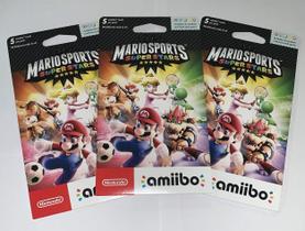 Pacote com 3 Amiibos Mario Sports Superstars e 15 Cartas Pacote com 3 Amiibos Mario Sports Superstars e 15 Cartas