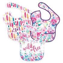 Pacote com 3 babadores Bumkins SuperBib Food Catcher para 6 a 24 meses