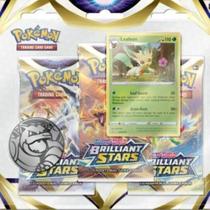 Pacote com 3 Blisters Pokémon Brilliant Stars SAS9 - Leafeon