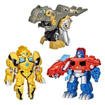 Pacote com 3 bonecos Toy Transformers Playskool Primal Team-Up