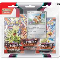 Pacote com 3 boosters Pokémon TCG Scarlet and Violet Obsidian Flames