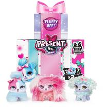 Pacote com 3 brinquedos de pelúcia Present Pets Minis Fluffy BFFs para meninas a partir de 5 anos