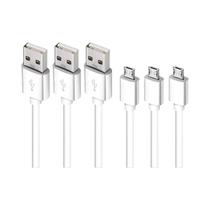Pacote Com 3 Cabos De Carregamento USB a Para Micro USB De 10Ft E 6Ft Para Samsung, HTC, PS4,