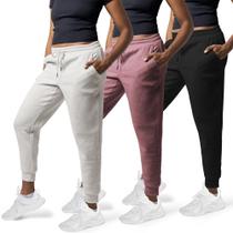 Pacote com 3 calças de moletom femininas Common Stitch, calças de moletom femininas aconchegantes, corredores de ioga femininos de lã (disponíveis no Plus)