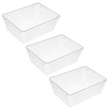 Pacote com 3 cestos de armazenamento YBM HOME para uso doméstico e no escritório Pacote com 3 cestos de armazenamento YBM HOME para uso doméstico e no escritório