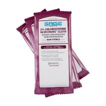 Pacote com 3 Cloths Sage 2% de gluconato de clorexidina (CHG) Pacote com 3 Cloths Sage 2% de gluconato de clorexidina (CHG)