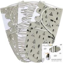 Pacote com 3 cobertores para bebês Mama Cheetah Organic Grey