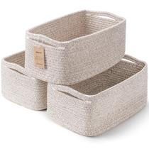 Pacote com 3 cordas de algodão Basket Maxuni, alças de 35 x 18 x 17 cm