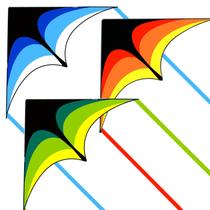 Pacote com 3 Delta Kites Kaiciuss de 140 cm Easy-Fly com cordas Pacote com 3 Delta Kites Kaiciuss de 140 cm Easy-Fly com cordas