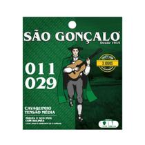 Pacote com 3 Encordoamentos SG Níquel com Bolinha para Cavaco - 0.011 - 0.029 SAO GONCALO