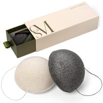 Pacote com 3 esponjas Konjac C.S.M Organic com carvão ativado Pacote com 3 esponjas Konjac C.S.M Organic com carvão ativado