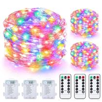 Pacote com 3 Fairy Lights Mlambert, 10 m, operado por bateria e controle remoto
