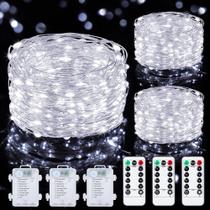 Pacote com 3 Fairy Lights Mlambert, 10 m, operado por bateria e controle remoto