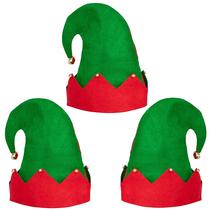 Pacote com 3 feltros de Natal Elf Hat Moon Boat com Jingle Bells