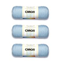 Pacote com 3 fios Caron Simply Soft, 100% acrílico, azul macio Pacote com 3 fios Caron Simply Soft, 100% acrílico, azul macio