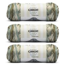 Pacote com 3 fios Caron Simply Soft Freckle Moss, 141 g de acrílico Pacote com 3 fios Caron Simply Soft Freckle Moss, 141 g de acrílico