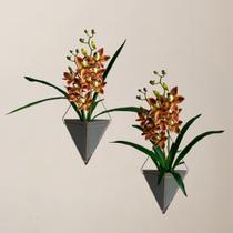 Pacote com 3 Flores de Orquídea Dançante Artificial para Composição Moderna Mesas - DE2123