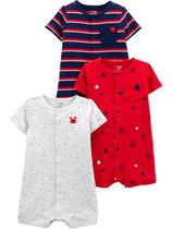 Pacote com 3 macacões Simple Joys da Carter's Snap-up, 24 meses