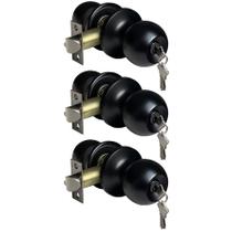 Pacote com 3 Maçaneta de entrada com chave BESTTEN Standard Ball Matte Black