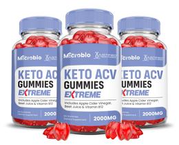 (Pacote com 3) Microbio Keto ACV Gummies Extreme 2000 mg com B12 180 ct