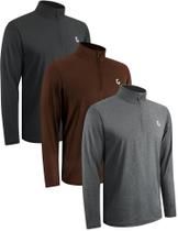 Pacote com 3 moletons masculinos Jumgear-life com zíper e zíper, GG Pacote com 3 moletons masculinos Jumgear-life com zíper e zíper, GG