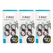 Pacote com 3 mosquetões Nite Ize S-Biner MicroLock em aço inoxidável
