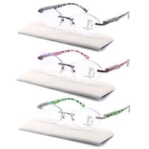 Pacote com 3 óculos de leitura multifocais sem aro SOPHILY Progressive Pacote com 3 óculos de leitura multifocais sem aro SOPHILY Progressive