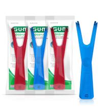 Pacote com 3 palhetas de fio dental reutilizáveis GUM Flossmate Pacote com 3 palhetas de fio dental reutilizáveis GUM Flossmate
