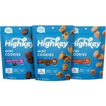 Pacote com 3 pedaços de chocolate, Snickerdoodle e Brownie Bites, Cookie HighKey, sem açúcar