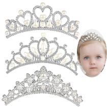 Pacote com 3 pentes de cabelo Tiara Crown para meninas de 2 a 9 anos ANBALA Pacote com 3 pentes de cabelo Tiara Crown para meninas de 2 a 9 anos ANBALA