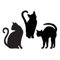 Pacote com 3 silhuetas de gato preto com decoração de jardim de Halloween Fun World