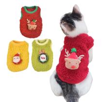 Pacote com 3 suéteres de lã de Natal para animais de estimação Fladore Pet XXS