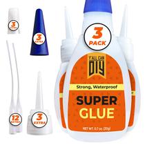 Pacote com 3 Super Glue Y'allcandiy x 20 mL Artesanato em plástico, madeira e metal Pacote com 3 Super Glue Y'allcandiy x 20 mL Artesanato em plástico, madeira e metal