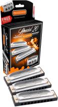 Pacote com 3 teclas progressivas Hohner Harmonica Special 20 C G A