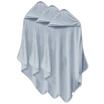 Pacote com 3 toalhas de rayon de bambu com capuz Cosy Family, cinza