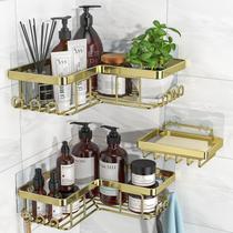 Pacote com 3 unidades Corner Shower Caddy YASONIC com suporte de sabonete e 12 ganchos Pacote com 3 unidades Corner Shower Caddy YASONIC com suporte de sabonete e 12 ganchos